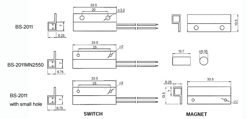 Door Contact Alarm System Electric Magnetic Read Switch