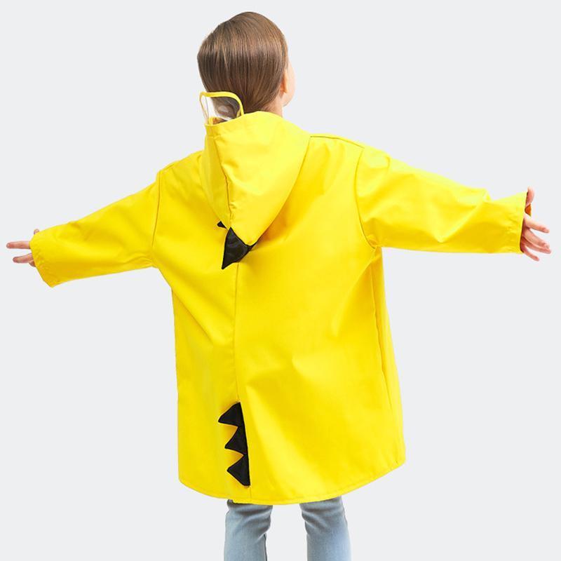 Cute Small Dinosaur Waterproof Polyester Rain Coat Boy and Girls Windproof Poncho Kindergarten Student's Raincoat