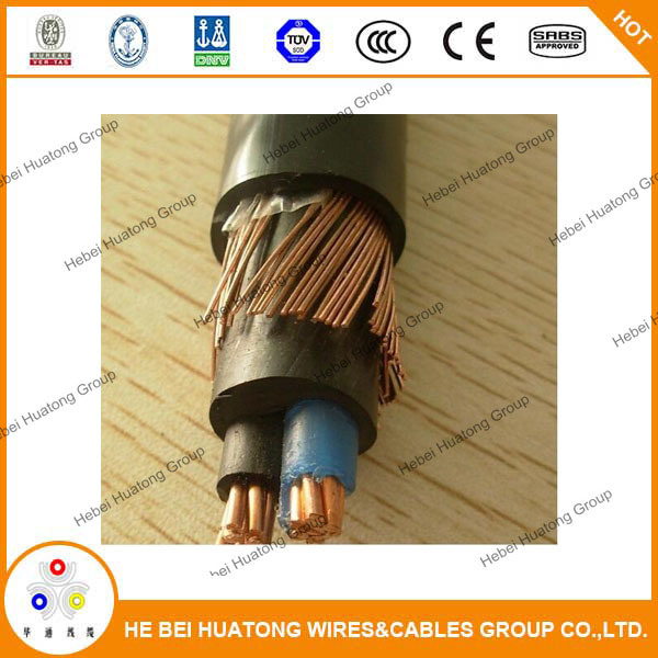 0.6/1kv Copper Conductor XLPE Insulated Concentric Cable 3*8AWG 3*10AWG