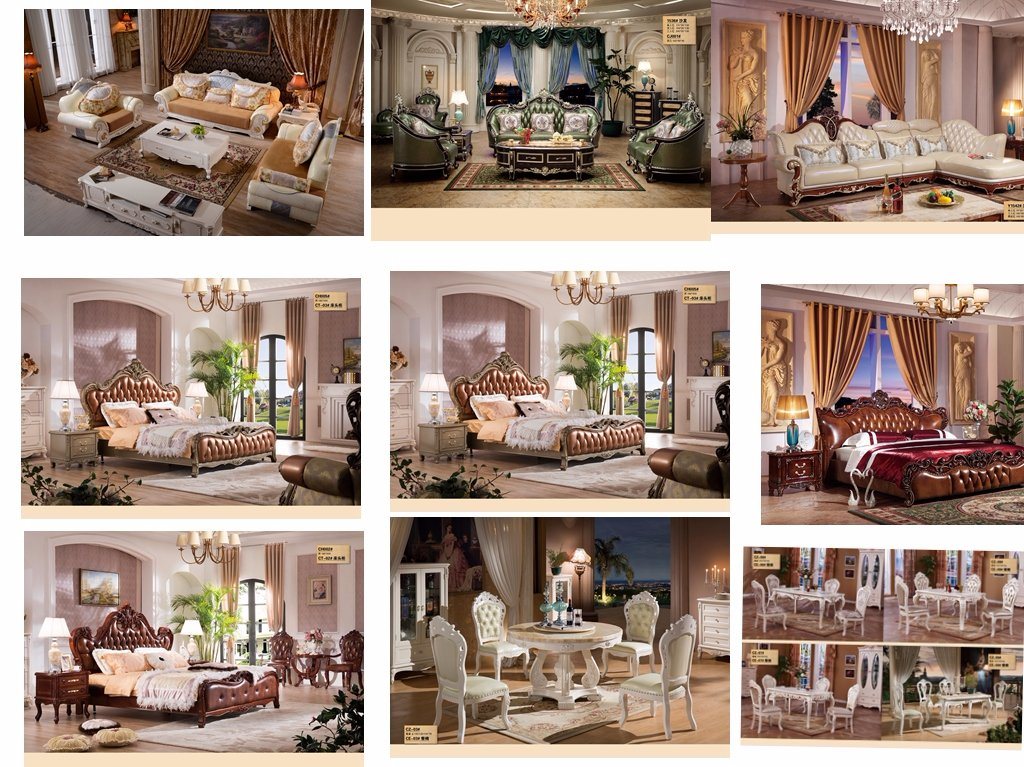 Luxury Leisure Furniture Set Leather Living Room Sofa Bed