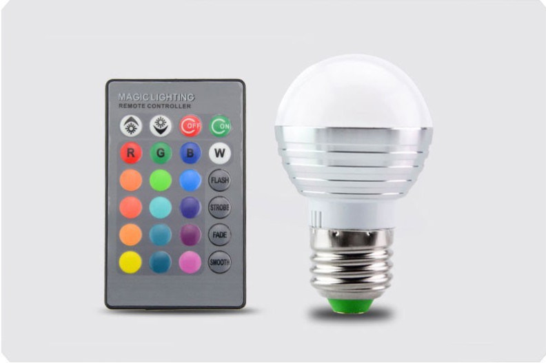 E27 E14 LED 16 Color Changing RGB Magic Light Bulb Lamp 85-265V 110V 120V 220V RGB LED Light Spotlight + IR Remote Control