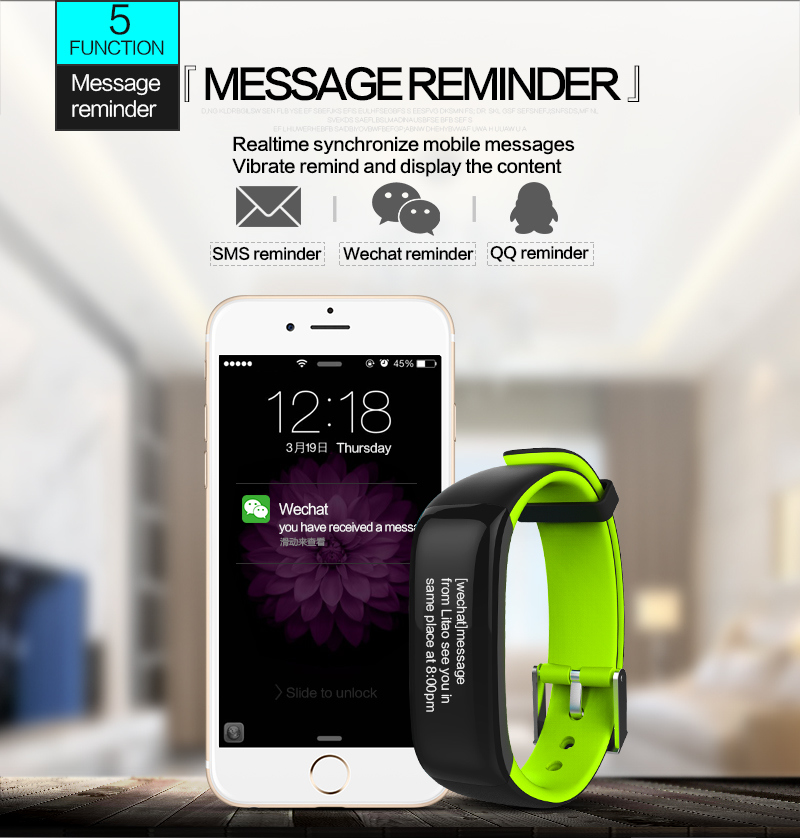 Smart OLED Display Blood Pressure Heart Rate Monitor Bracelet