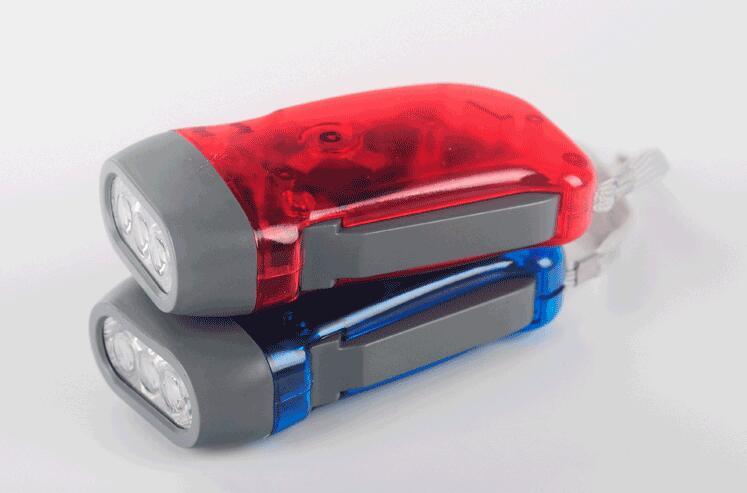 Best Promotional Gift Mini Dynamo LED Flashlight Hand Crank, Hand Pressing