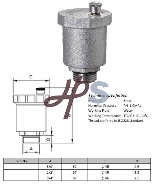 Brass Air Vent Valve for Heating System (HVR13)