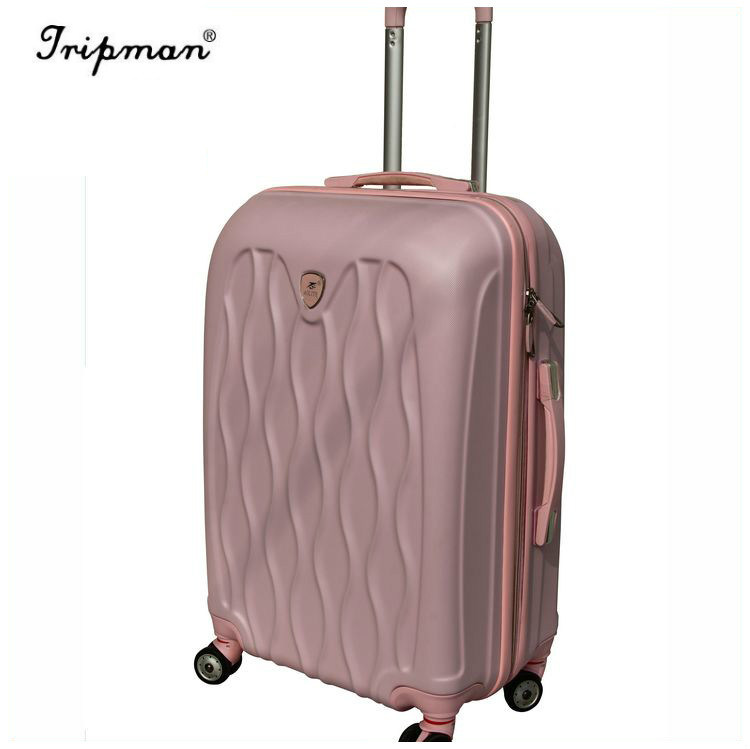 Elegant Trolley Suitcase Durable Retro Rolling Luggage on Wheel