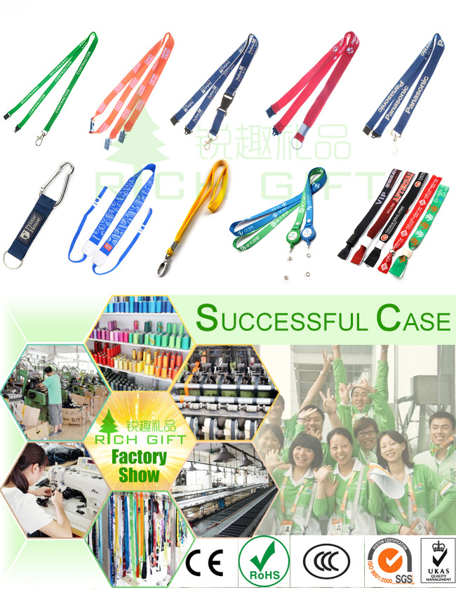 Custom Factory Lanyard Polyester Sublimation Neck Strap with Plastic Buckle