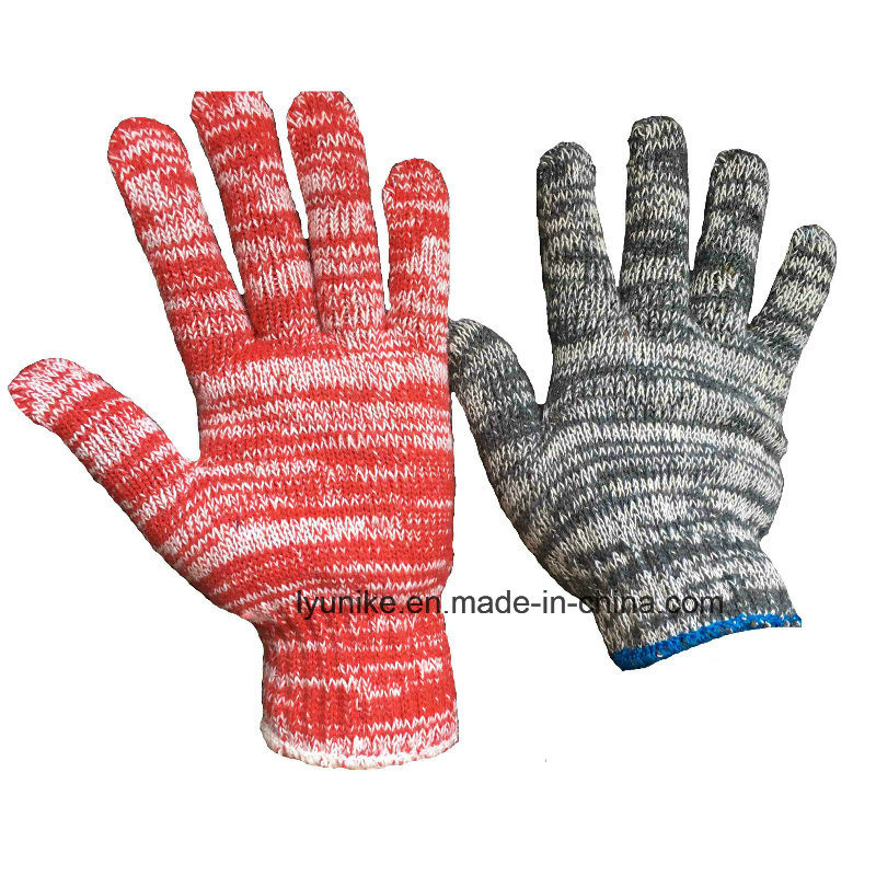 Mix Color Cotton Hand Working Safety Knitted Hand Glove