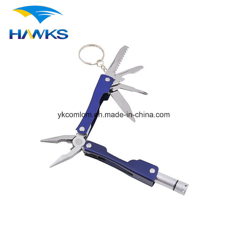 CL2T-CBL07 Comlom Outdoor Camping Stainless Steel Multi-Function Folding Pliers with LED Light