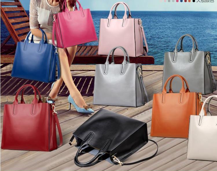 New 2017 Fashion Brand Genuine Leather Women Handbag Tote Bag Shoulder Bag Handbags