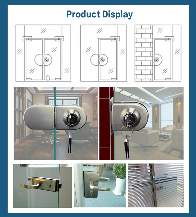 304 Stainless Steel Office Glass Door Lock (DL-103)