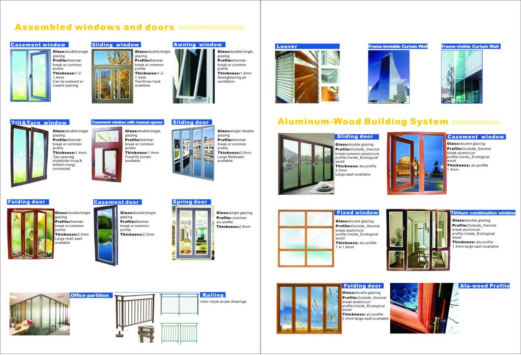 Gal Aluminium Windows and Doors Building Material