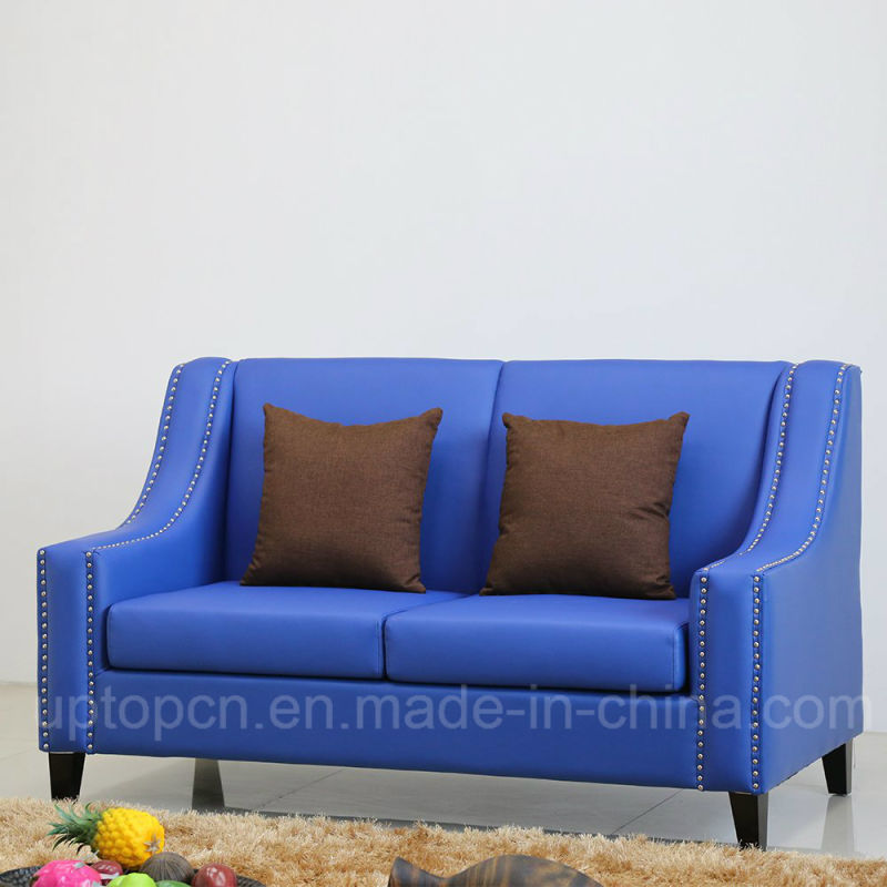 Wholesale Beautiful Royal Blue Sofa with Double Seat and PU Leather for Restaurant (SP-KS350)
