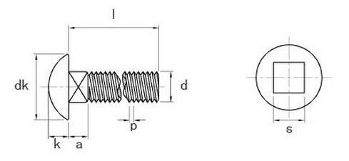 Stainless Steel Carriage Bolt Mushroom Head Square Neck Bolt