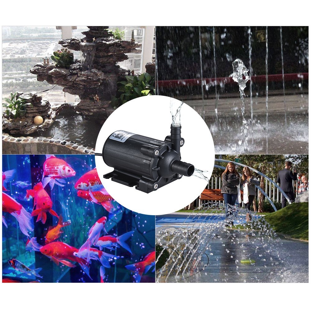 Leakageproof Quiet Water Amphibious Pumps for Fish Tank Flow 450L/H DC 12V