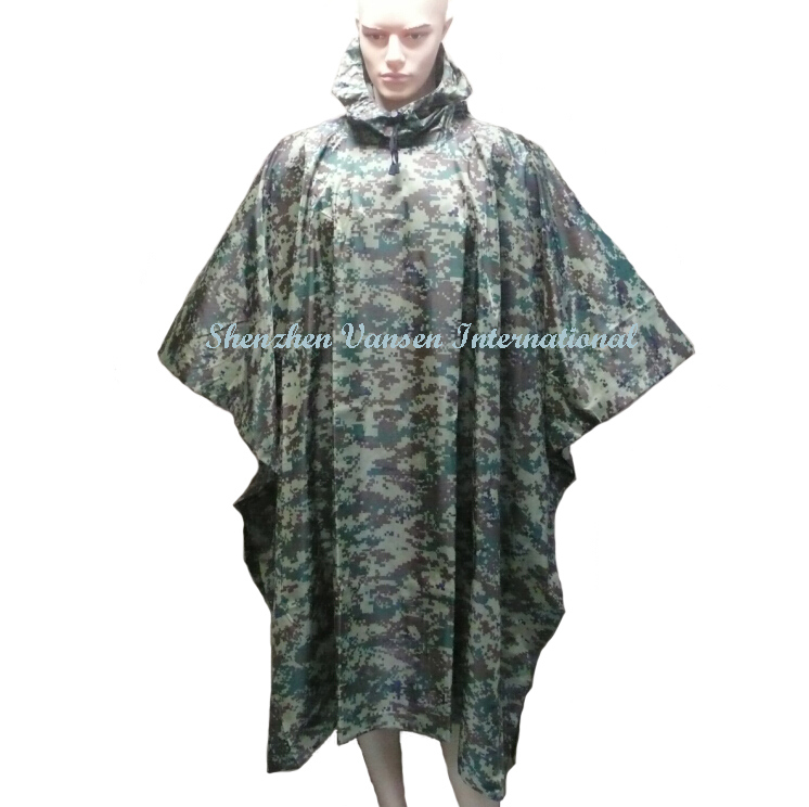 Waterproof Camouflage PVC Rain Poncho