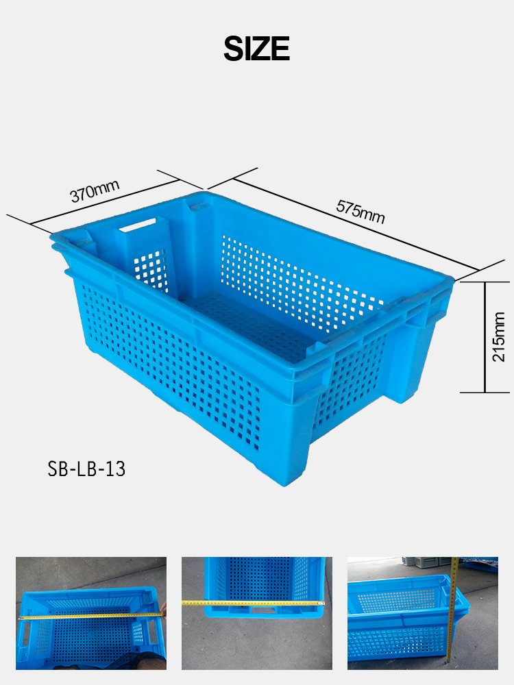 Highbright Stackable and Nestable Vented Plastic Crate for Fruit