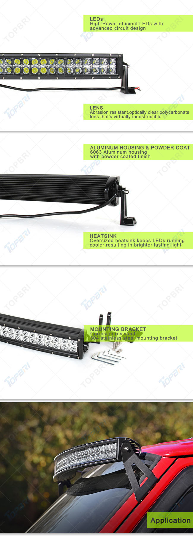 50inch 288W Curved Offroad CREE LED Auto Light Bar