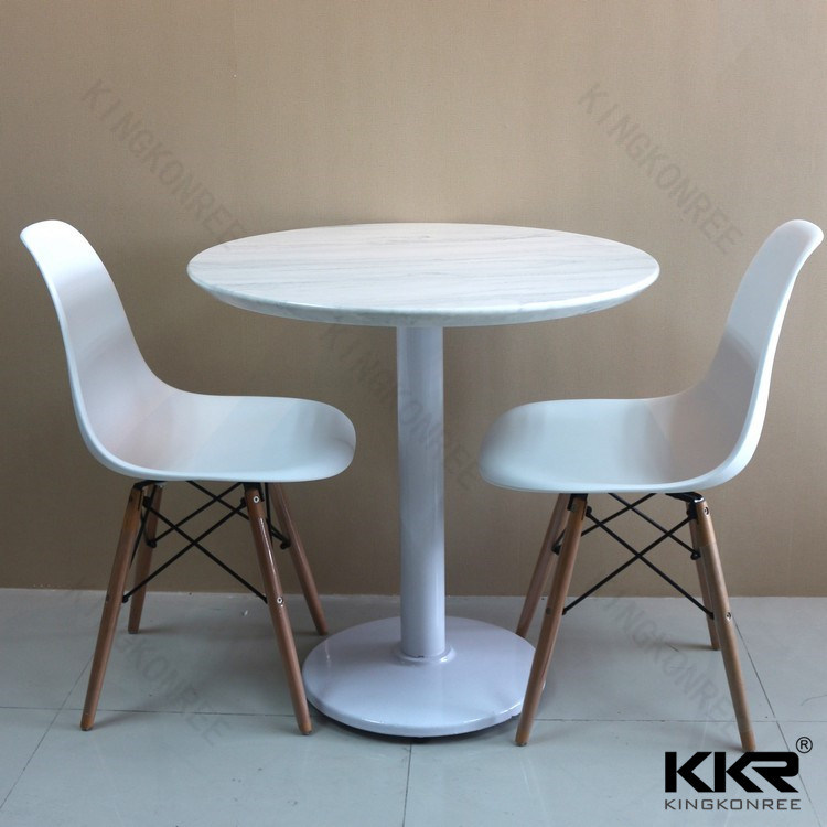 High Glossy White Restaurant Table and Chairs