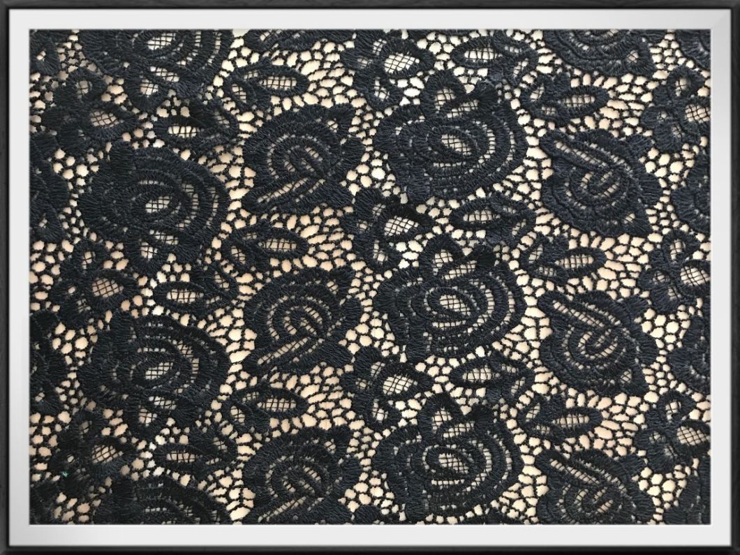 Chemical Embroidery Lace Guipure Lace Fabric Eyelet Fabric