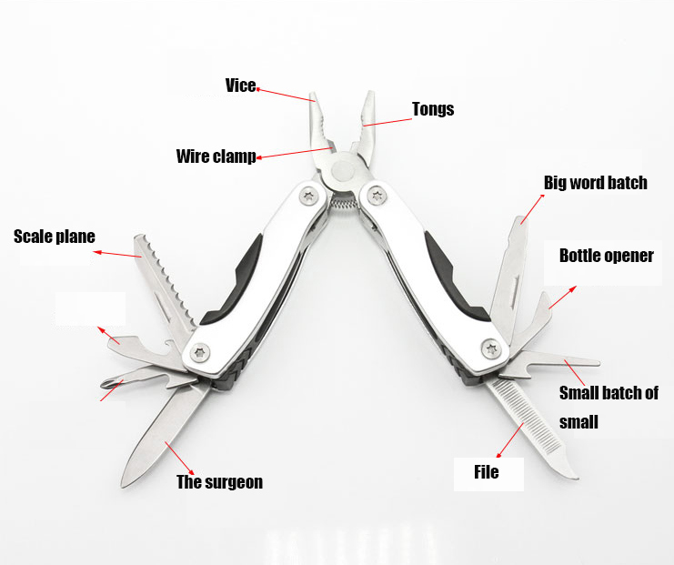 Stainless Steel Hand Tools Multi-Function Folding Pliers with Knife