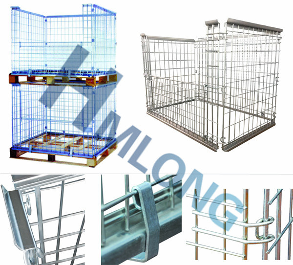 Stackable Foldable Steel Wire Mesh Collapsible Cage Pallet