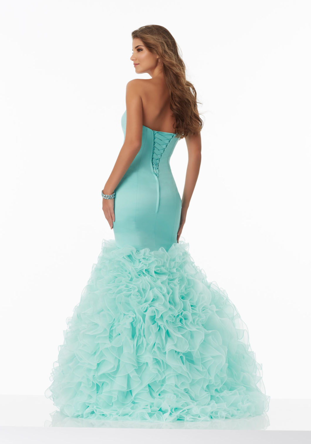 2017 Mermaid Ruffle Prom Party Bridesmaid Evening Dresses ED1701