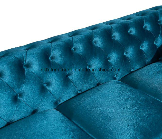 Classic Sofa Velvet Fabric Nappa Sofa for Living Room