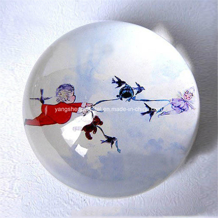 Chinese Nature Image Style Crystal Glass Paperweight Craft for Kid