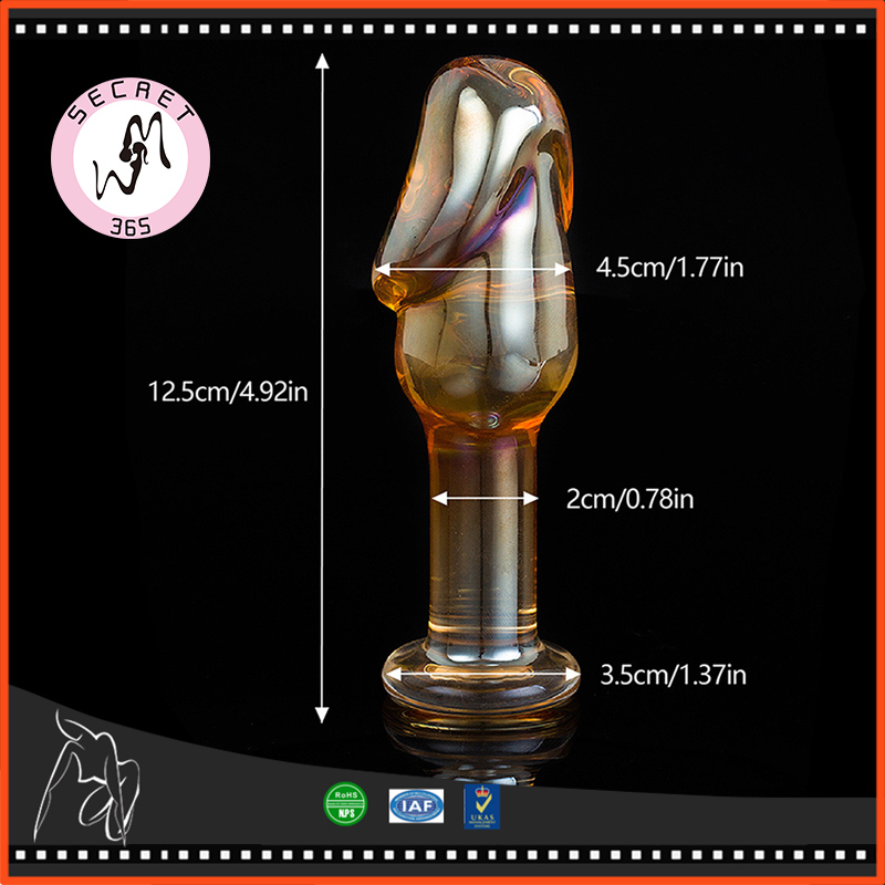 Glass Anal Butt Plug G-Spot Jelly Dildo Sex Toys for Women Men