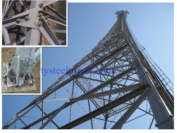 Self Supporting Galvanized Angle Telecommunication Antenna Steel Tower