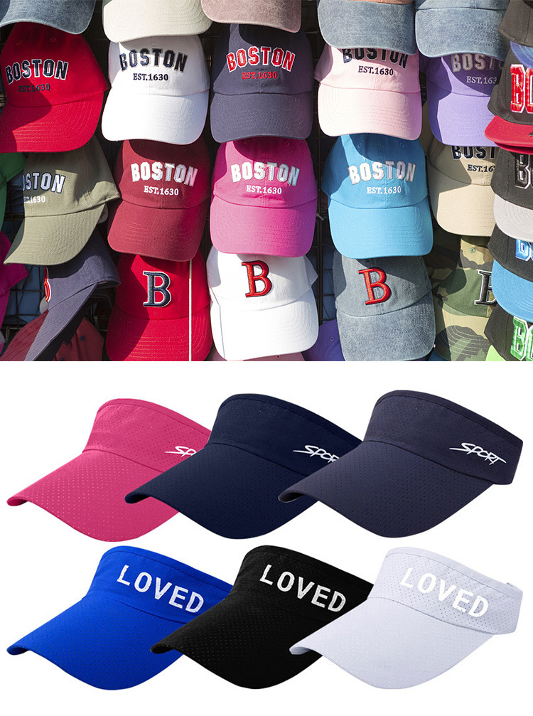 Factory Produce Custom Casual Leisure Stitches Outdoor Visor Washed Sports Protection Chino Suede Denim Polyester Golf Baseball Hat Cap with Assorted Colors