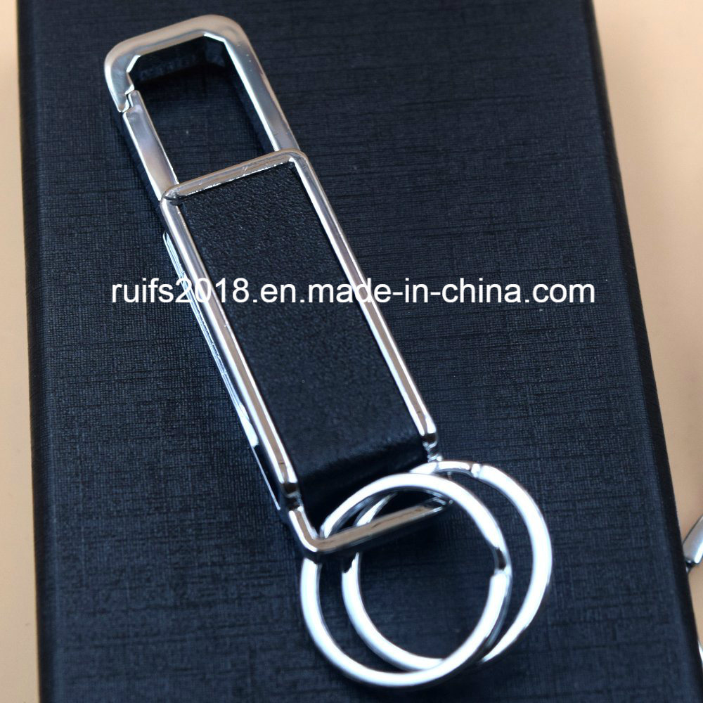 Kc_M_824 Zinc Alloy Custom Logo Metal Souvenir Leather Keychain
