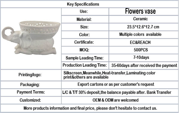Factory Direct Sale, Ceramic Elephant Shape Flowers Pot (Home Decoration)