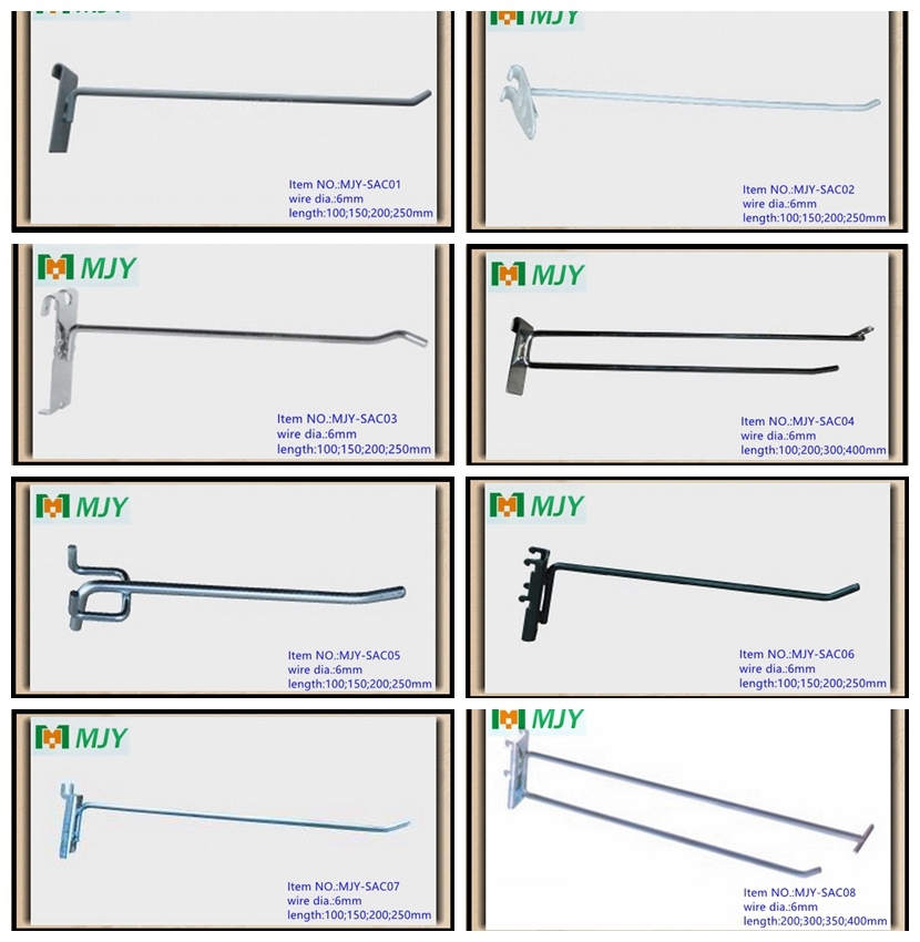 Perforated Back Panel Shelf Display Hook Double Wire