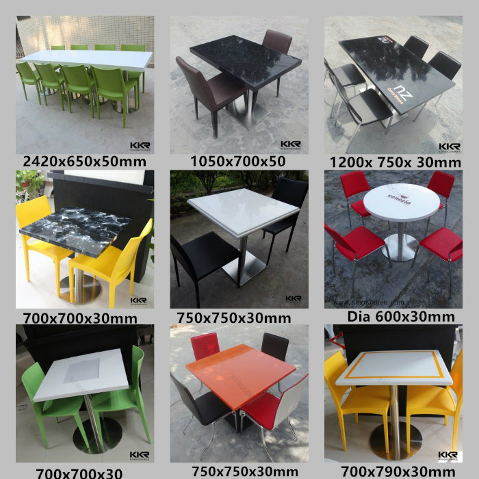 Solid Surface Table Furniture Restaurant Dining Table and Chairs