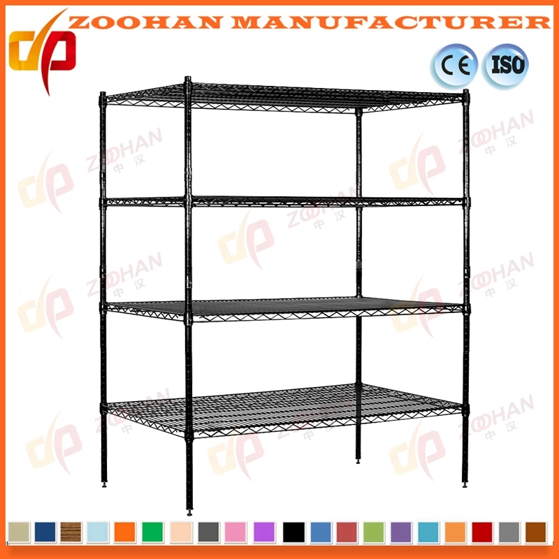 4 Shelf Adjustable Steel Chrome Wall Wire Shelving Rack (Zhw107)