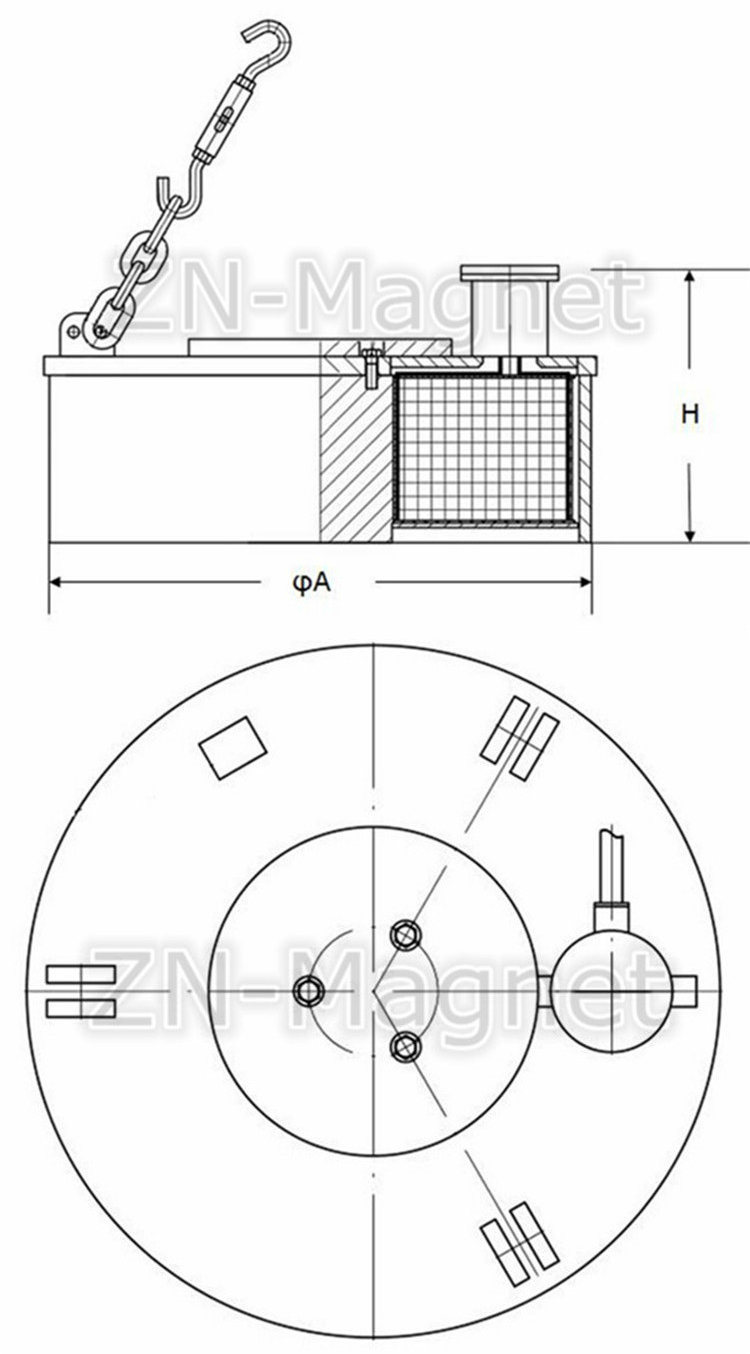 Circular Manual Discharging Electromagnetic Separator Mc03-180L