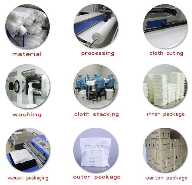 Industrial Lint Free Absorbent Cloth Cleanroom Wipes