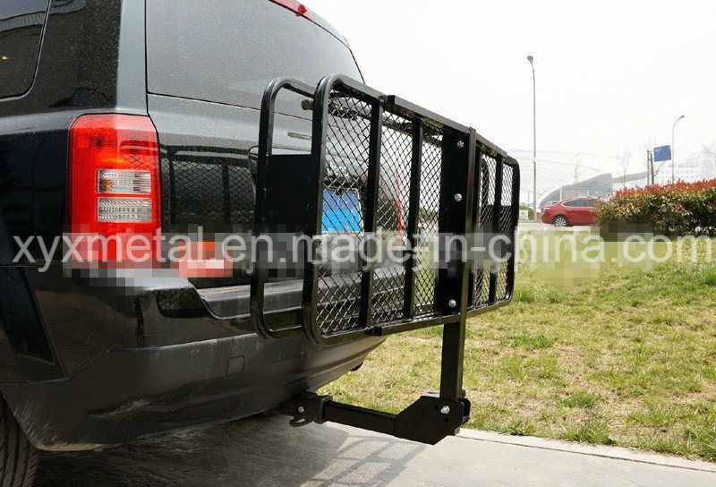 Folding Hitch Mount Cargo Basket Hauler Rack Luggage Carrier