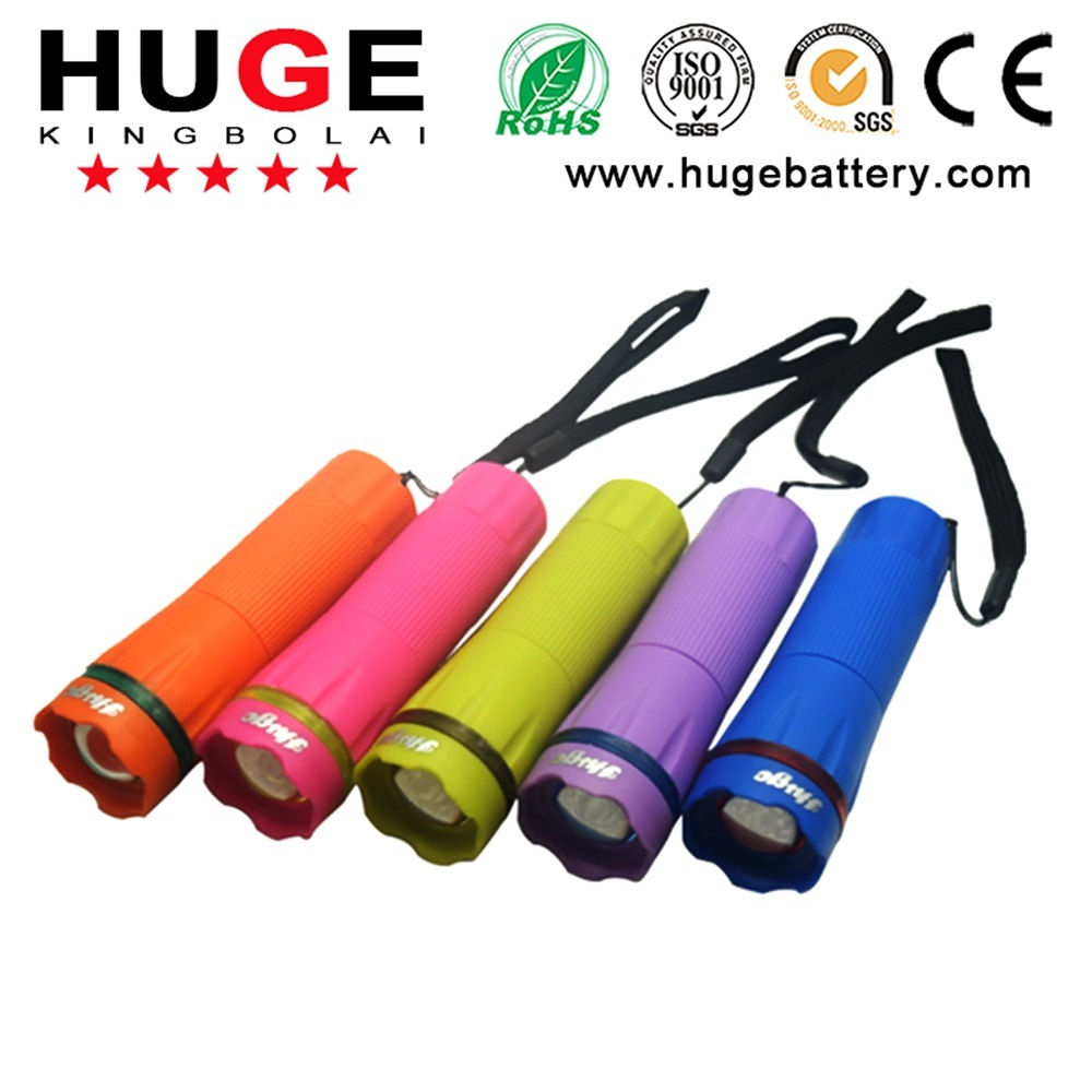 Mini Colorful LED flashlight with 3*AAA Battery