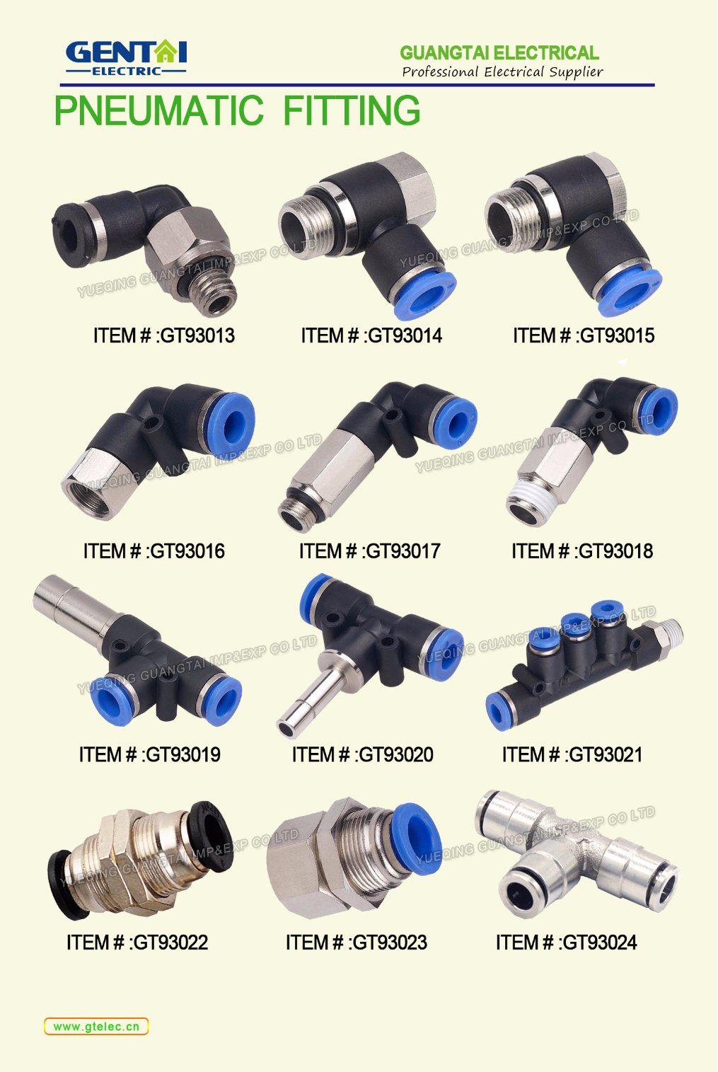 Pd Pneumatic 3way Male Push in Air Hose Coupling Fitting