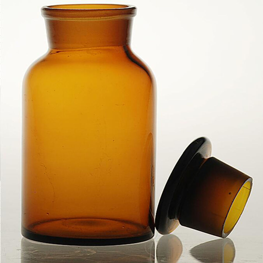 Amber and Clear Reagent Glass Bottle with Wide Mouth