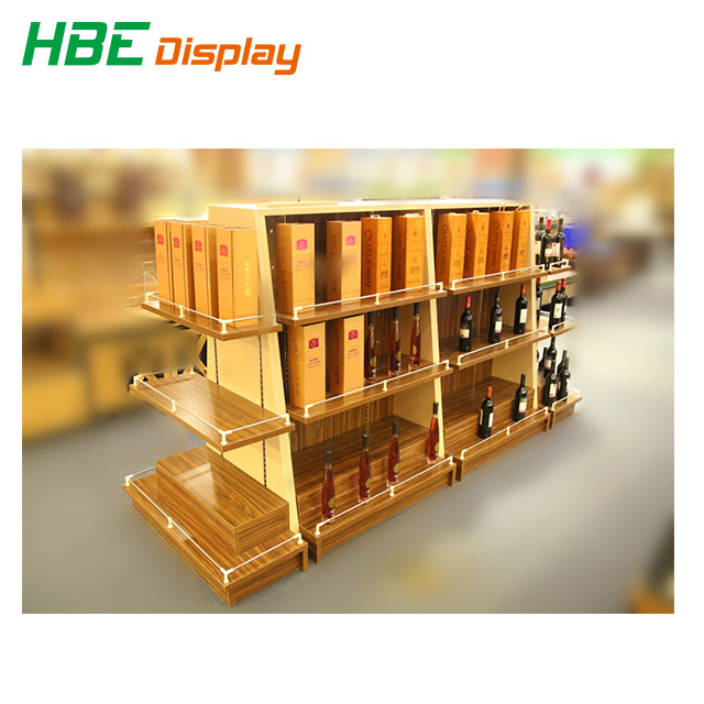 High Classic Wall Type Wood Wine Display Cabinet