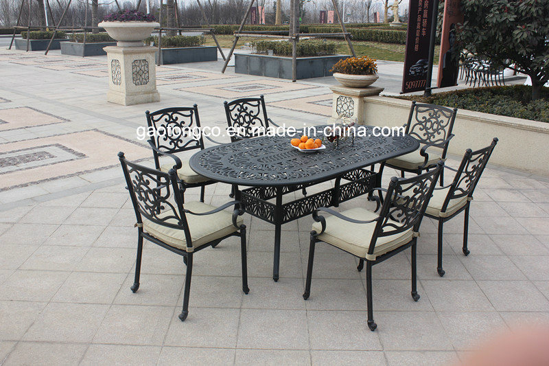 All Weather Cast Aluminum Outdoor Garden Furniture Dining Table Set