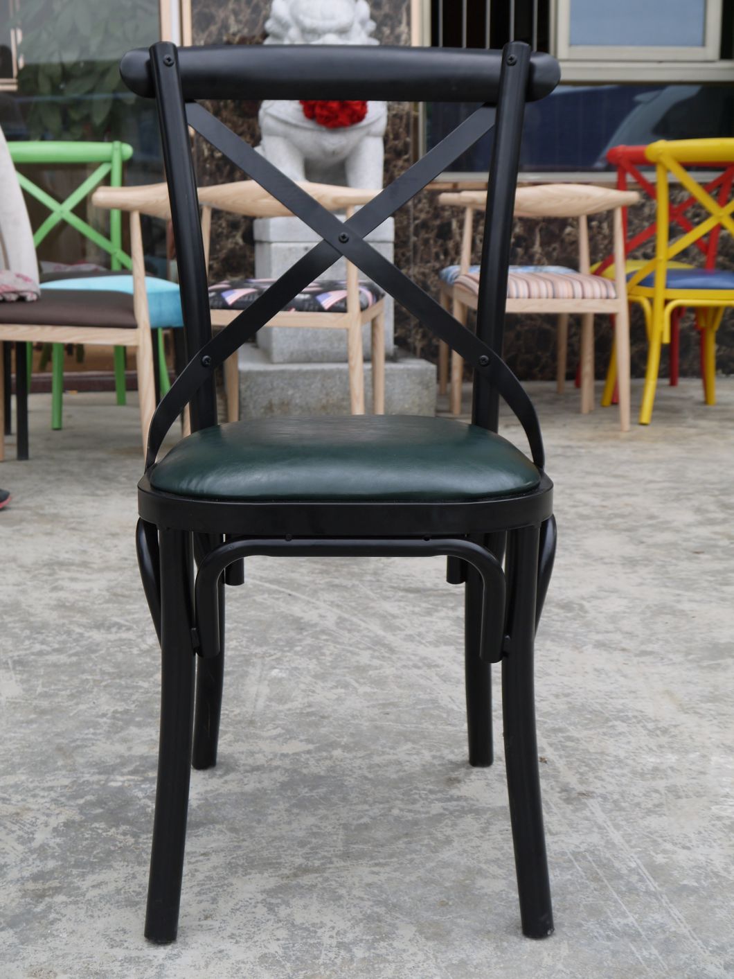 Wholesale Dining Room Multi Color Cross Back Black Stackable Plastic Chair with Best Price
