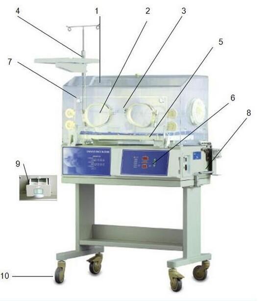 Medical Portable Neonatal Infant Incubator Yp-100