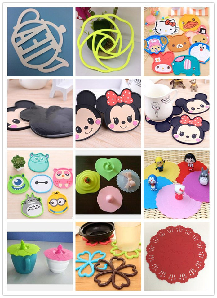 Fashion Colorful Silicone Coasters and Placemats for Kitchenware