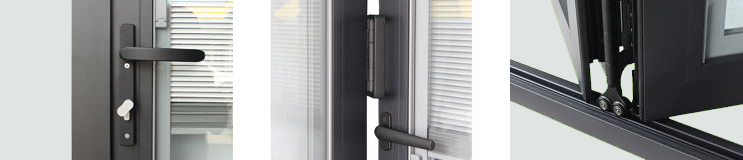 Tempered Glass Aluminium Door Aluminum Folding Door Details