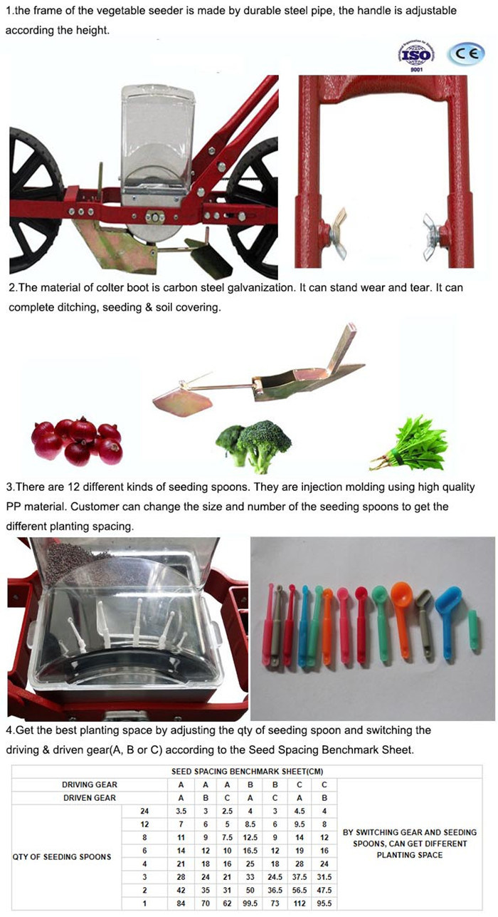 1 Row Manual Corn Seeder/Onion Seeder/Carrot Seed Planter/Vegetable Seeds Machine