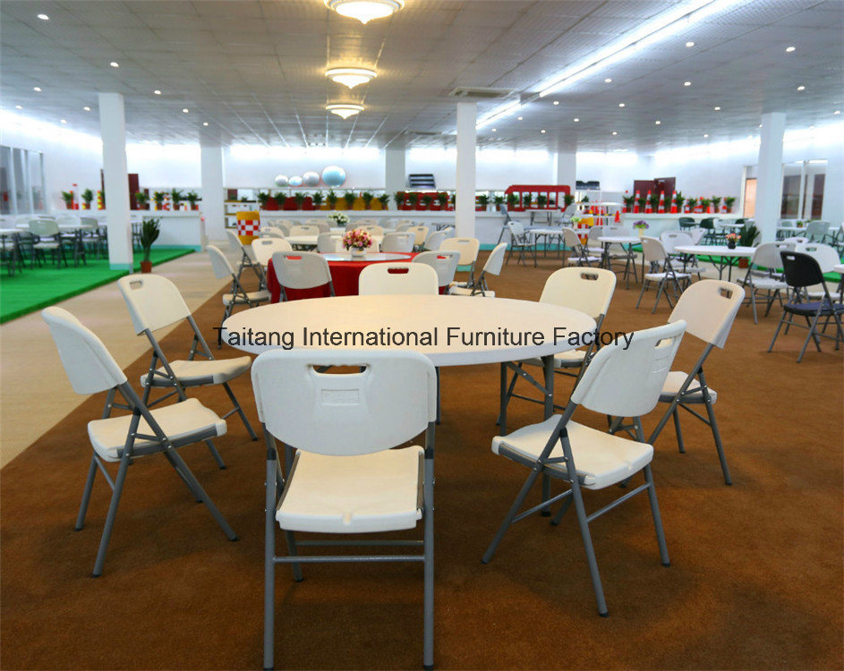 China Wholesale 5FT 60inch Round Plastic Folding Dining Table for Events, Wedding, Banquet, Party, Barbecue, Camping, Picnic, Catering